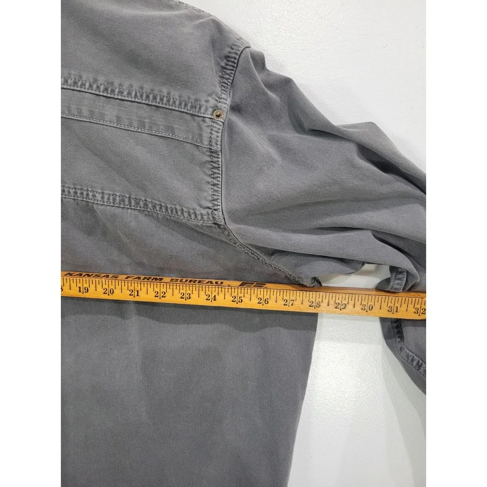 Levis Mens XL Gray Long Sleeve Button Down Work Utility Shirt Cotton Heavyweight